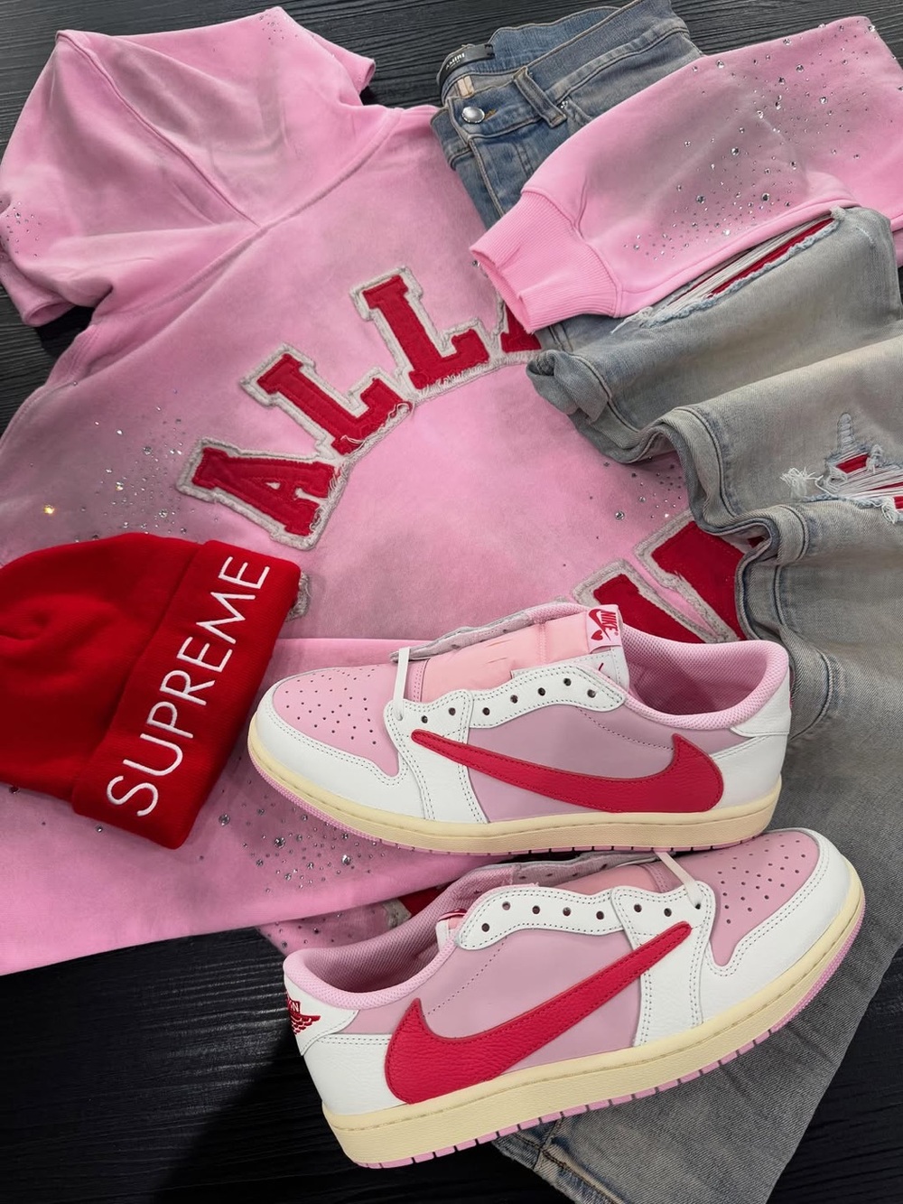 Travis Scott x Air Jordan 1 Retro Low OG 'Sail Tropical Pink' SZ 11 - Picture 2 of 5